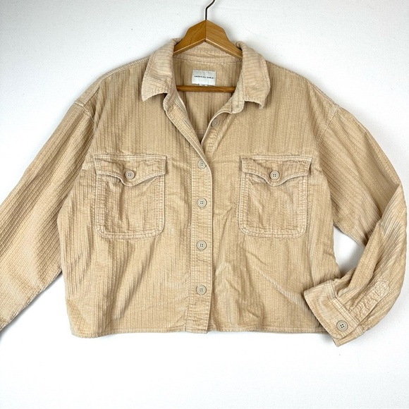 American Eagle Outfitters Jackets & Blazers - American Eagle Cropped Corduroy Shacket